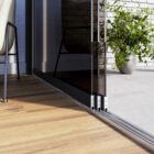 Glazen schuifwanden 3 rails privacy zwart