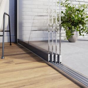 Glazen schuifwanden 4 rails wit antraciet