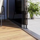 Glazen schuifwanden 4 rails privacy zwart