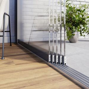 Glazen schuifwanden 5 rails helder antraciet