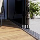 Glazen schuifwanden 5 rails privacy zwart