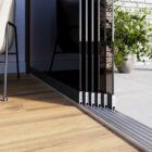 Glazen schuifwanden 6 rails privacy zwart