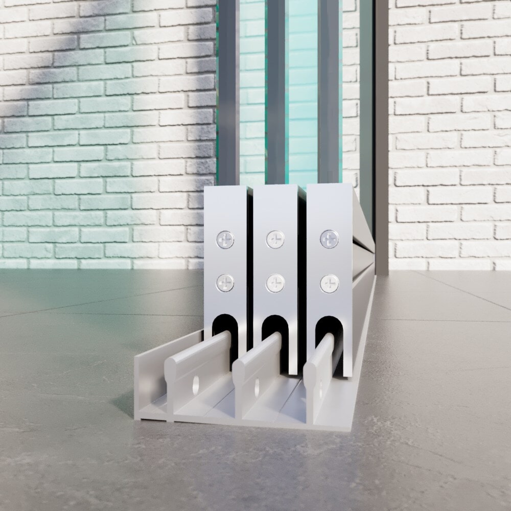 Glazen schuifwand met 3 railsysteem tot 305 cm breed